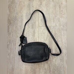 Agnes b. Black Leather Shoulder Crossbody Bag